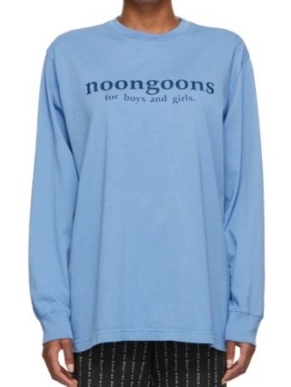 NWT Noon Goons Long Sleeve Graphic T-Shirt Blue Logo Crew Neck Unisex Large